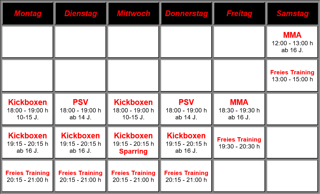 stdboschweiss Akademie f&uuml;r Selbstverteidigung & Kickboxen Weinstadt